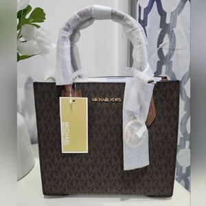 Mercer Medium Logo and Leather Accordion Crossbody Bag NEW